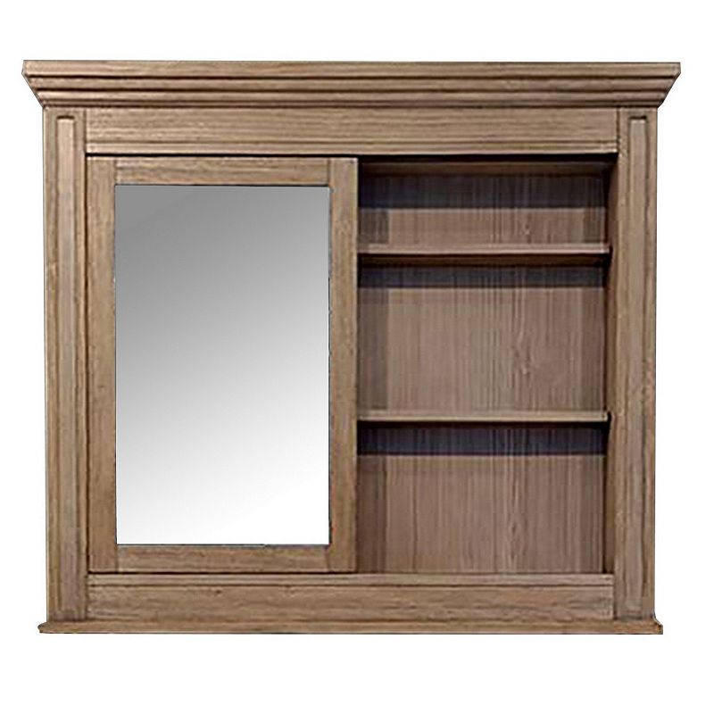 5 MM Beveled Cabinet Mirror with Storage， Brown