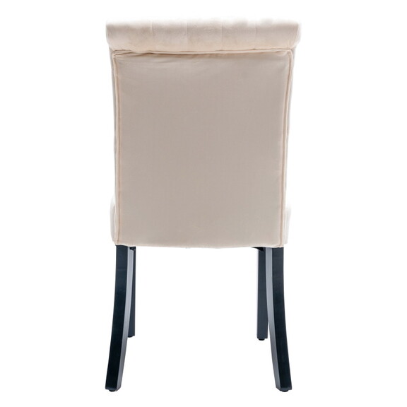 Velvet Dining Chair Set Tufted Heigh Back with Sol...