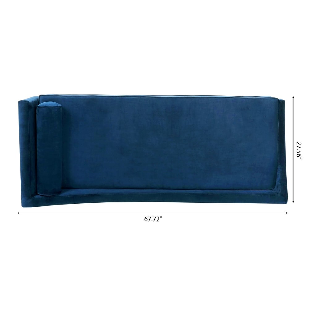 Right Square Arm Reclining Chaise Lounges with Rolled Accent Pillow