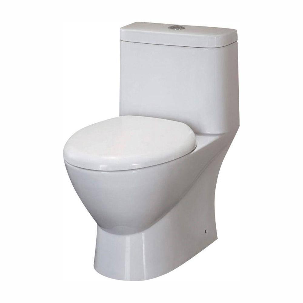 Fresca Serena 1-piece 0.8  1.6 GPF Dual Flush Elongated Toilet in White FTL2346