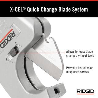 RIDGID 18 in. - 1-58 in. RC-1625 Aluminum Ratchet Action Plastic Pipe and Tubing Cutter Tool for Multilayer Tubing Jobs 23498