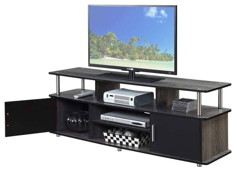 Convenience Concepts Designs2Go 60 quotMonterey TV Stand in Weathered Gray   Contemporary   Entertainment Centers And Tv Stands   by Homesquare  Houzz