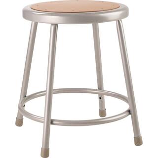 National Public Seating 18 in. Grey Heavy-Duty Steel Stool (2-Pack) 62182