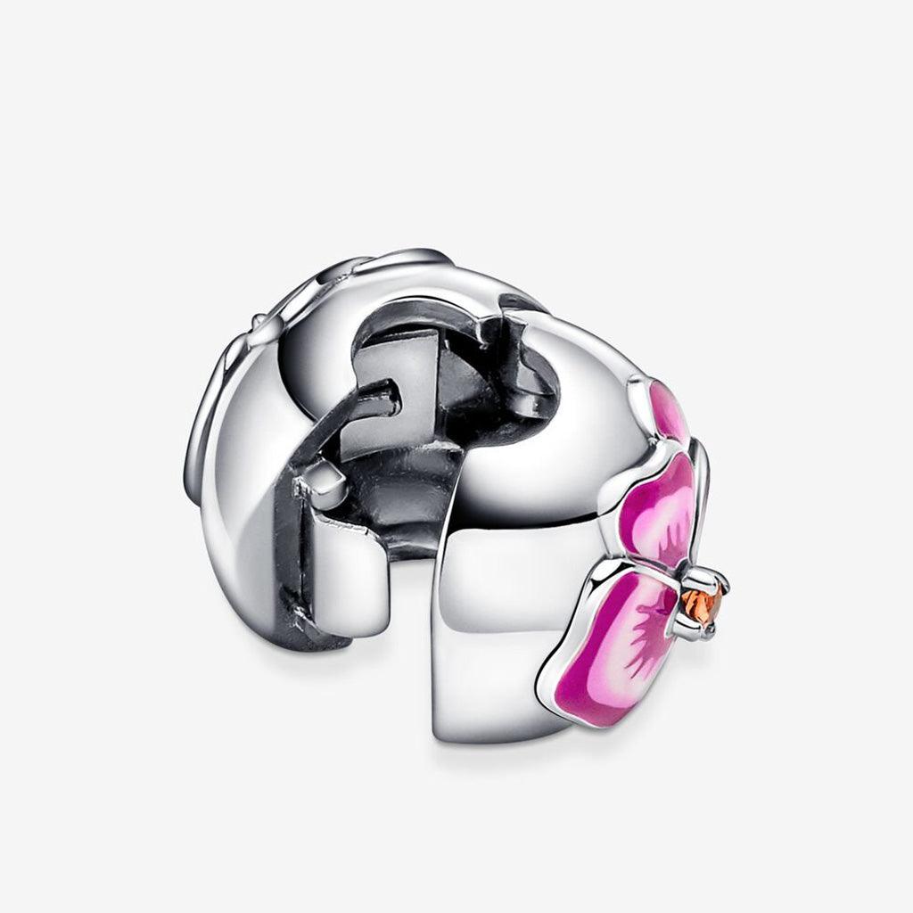 PANDORA  Pink Pansy Flower Clip Charm