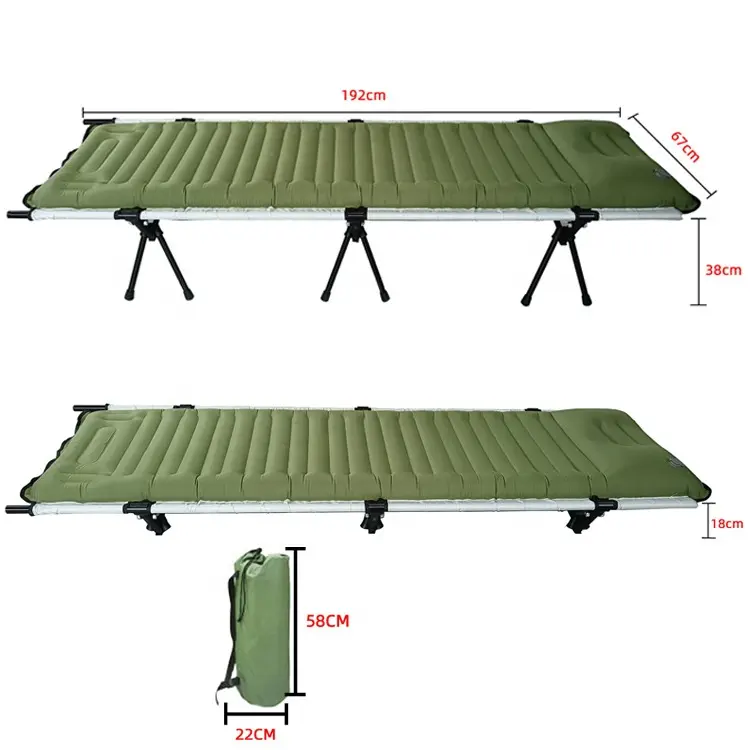 Factory Price Camping Cot Portable Folding Bed Outdoor Folding Bed Travel Base Camp Hiking