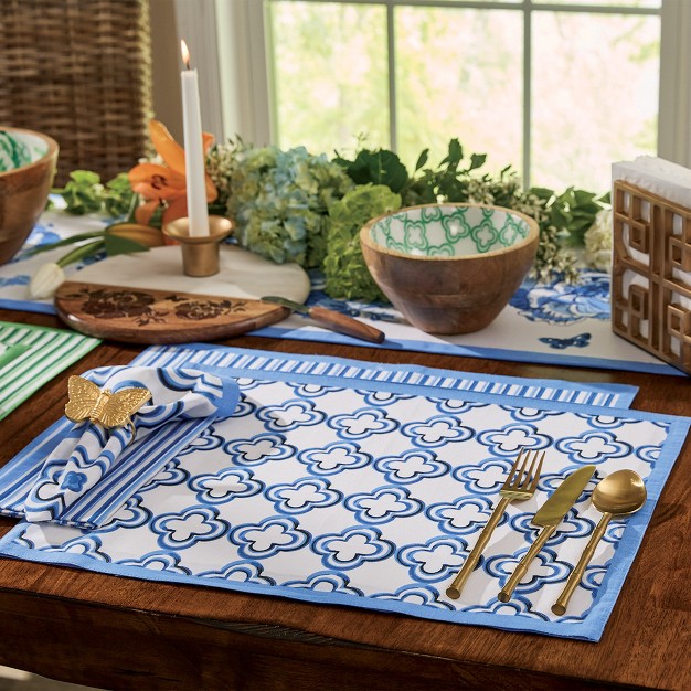 Patricia Heaton Home Blue Geo Reversible Placemat Set