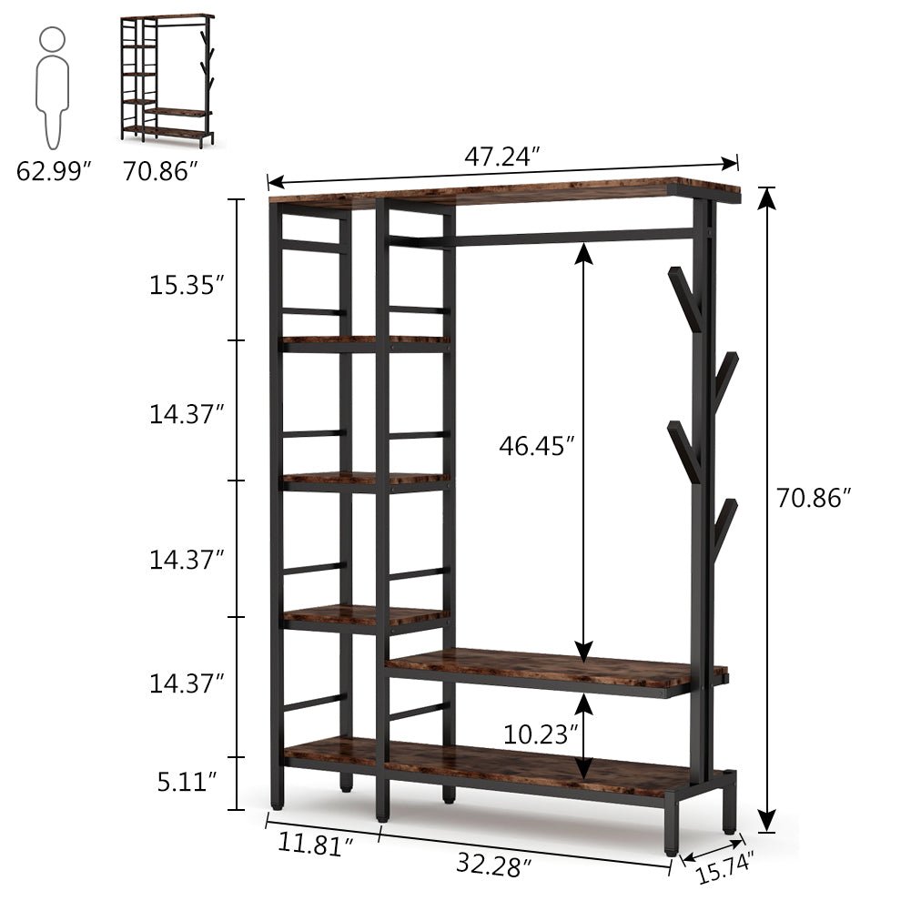 Freestanding Closet Organizer, Heavy Duty Clothes Shelf