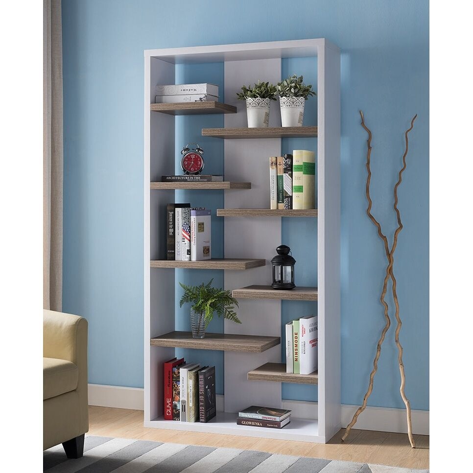 Q Max Contemporary Bookcase Display Shelf BookShelf for Living Room