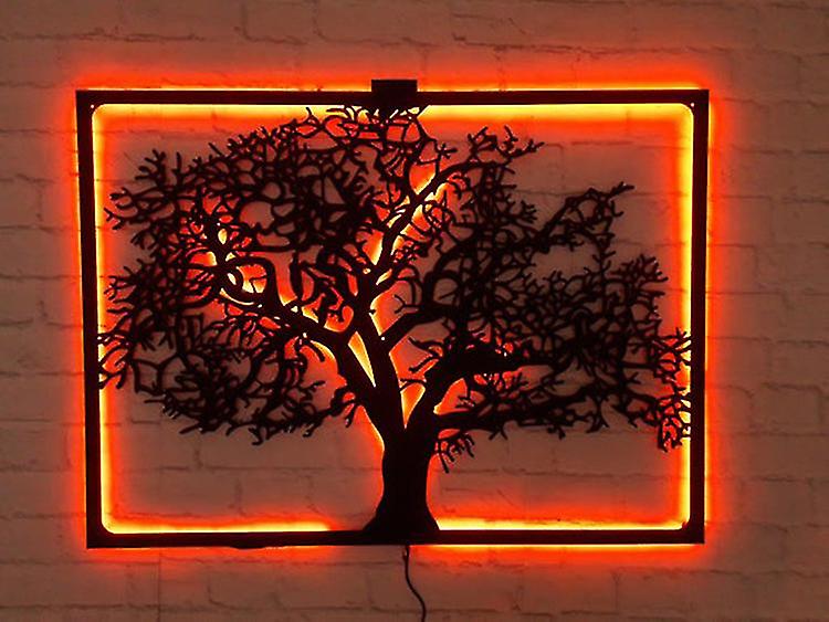 Tree Of Life Wall Hanging Painting Night Light Remote Control Multi-color Three-dimensional Luminous Decorative Painting Led Light Battery Box Remote