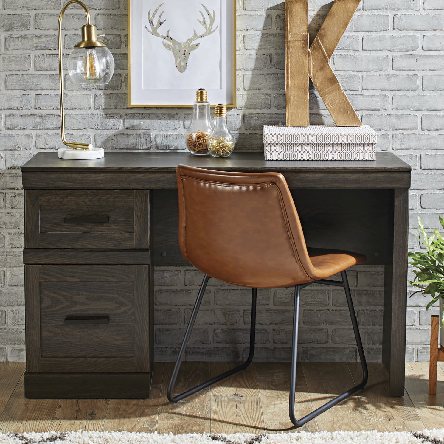 Better Homes & Gardens Glendale Transitional Desk, Dark Oak Finish