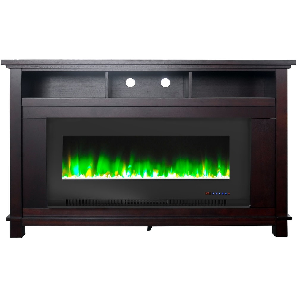 Cambridge San Jose Fireplace Entertainment Stand in Mahogany with 50\