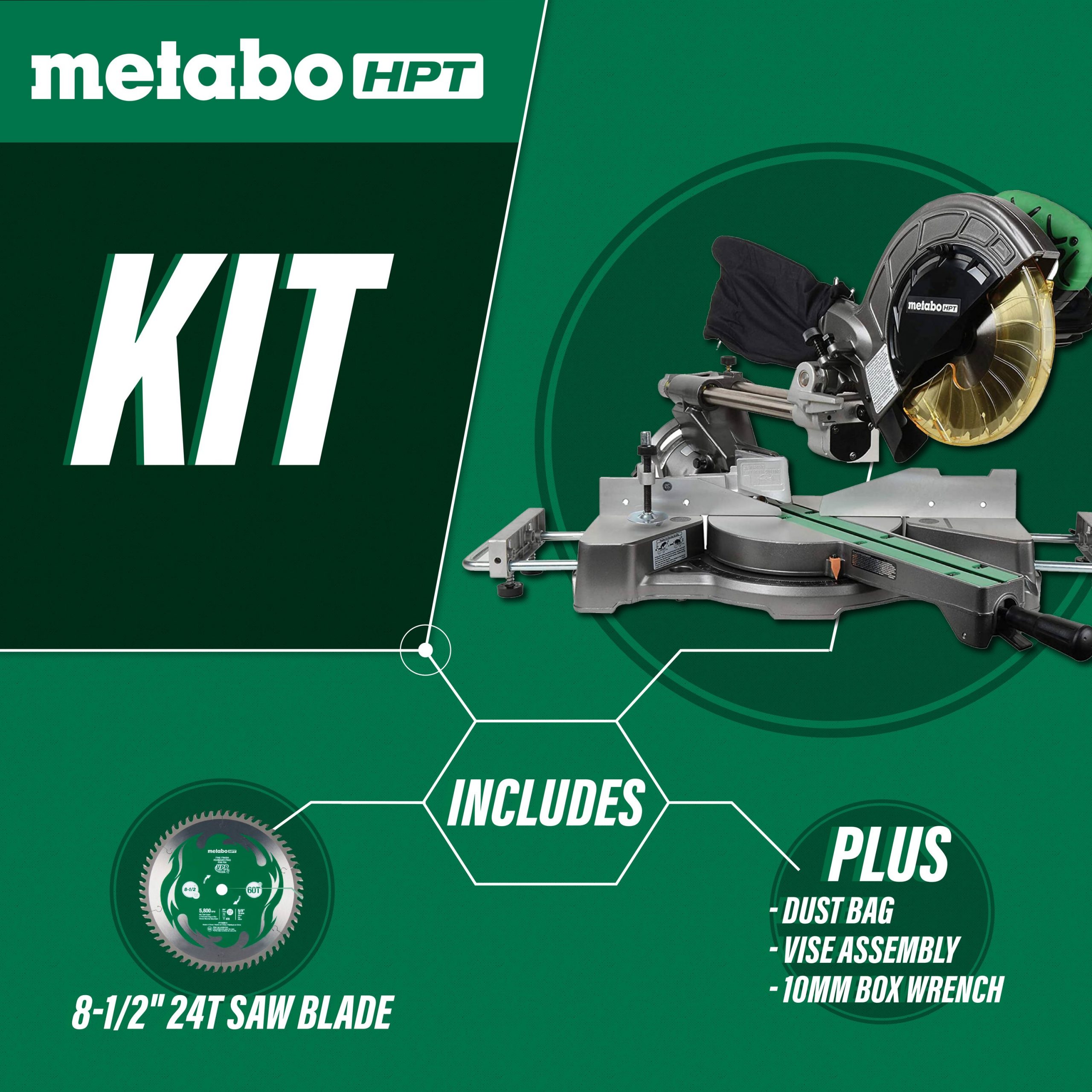 Metabo HPT C8FSHESM 8-1/2-in Sliding Compound Corded Miter Saw