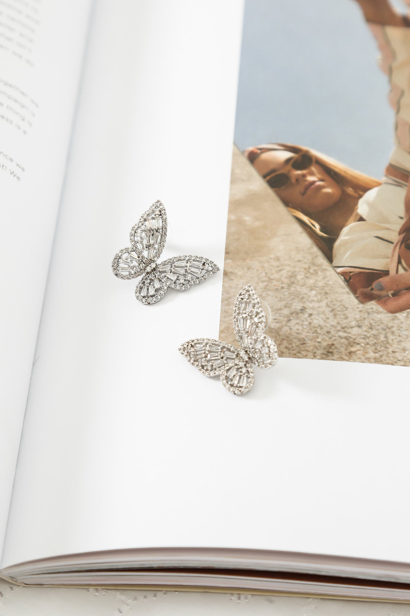 Live The Afterglow Butterfly Earrings Silver