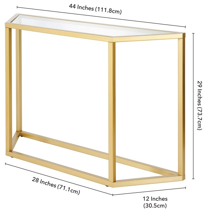 Henn ampHart 44 quotBrass Metal/Glass Console Table   Contemporary   Console Tables   by Homesquare  Houzz