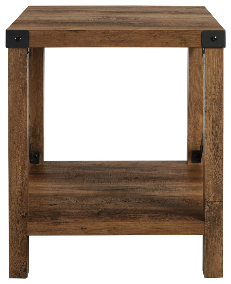 Bellevue WEIF64741 Paxton 18 quotSquare Rustic Farmhouse  quotX quotBarn   Side Tables And End Tables   by Buildcom  Houzz