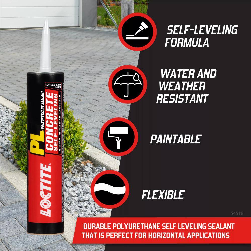 LOCTITE PL 28 oz. Gray Self-Leveling Concrete Sealant 1618172