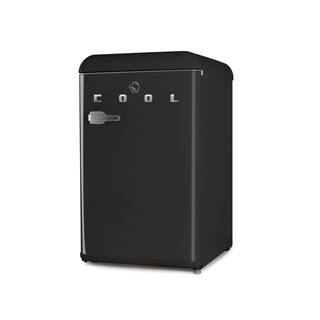 Commercial Cool 4.0 cu. ft. Retro Mini Fridge with Full Width Freezer Compartment in Black CCRR4LB