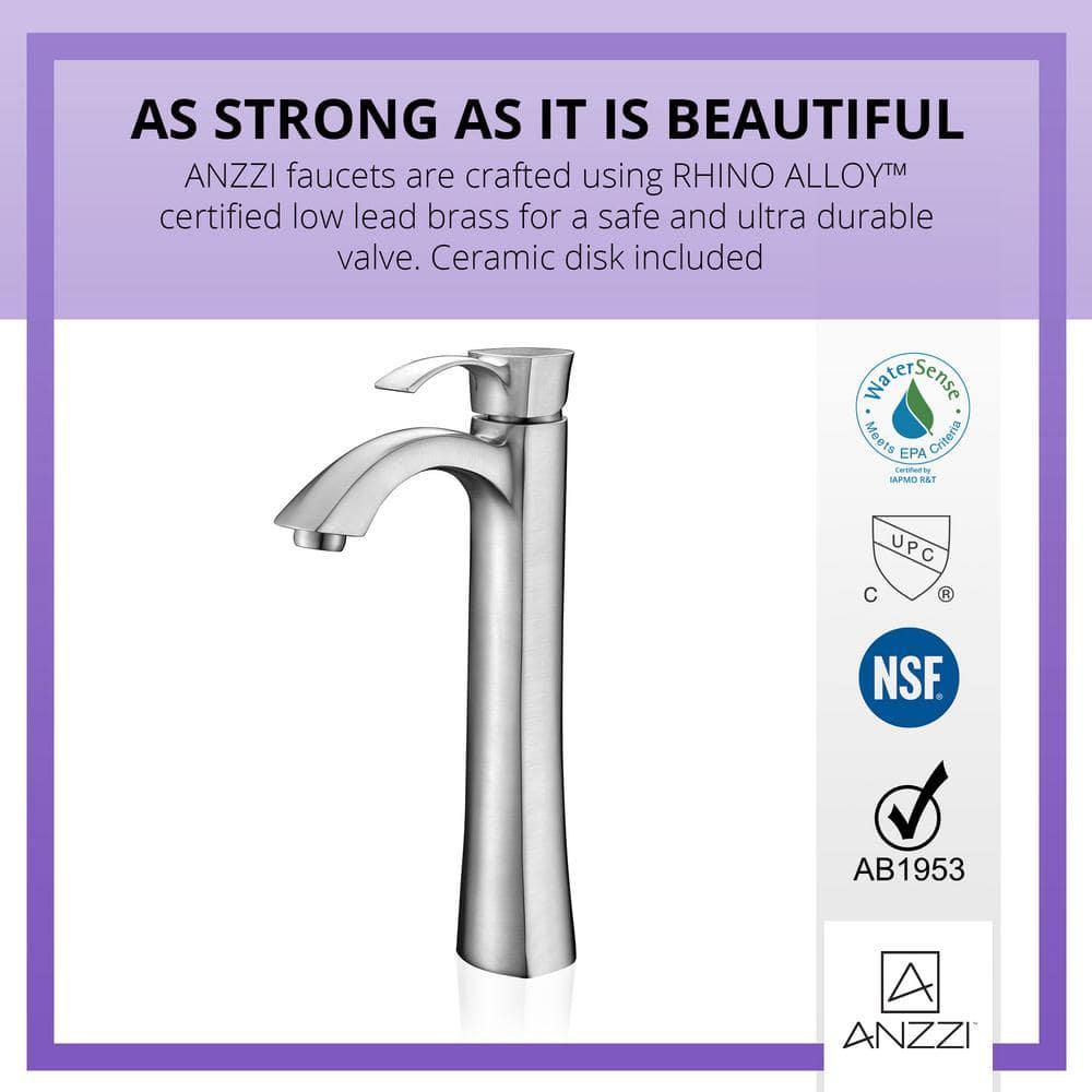 ANZZI Harmony Series Single Hole SingleHandle Vessel Bathroom Faucet in Brushed Nickel