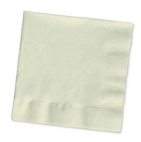 Creative Converting 57161B Ivory Beverage Napkin  ...