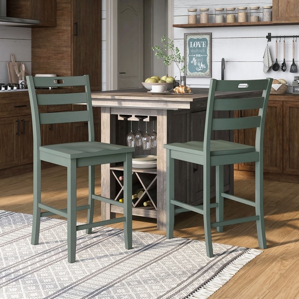 Furniture of America Rangel Farmhouse Counter Height Chairs (Set of 2)