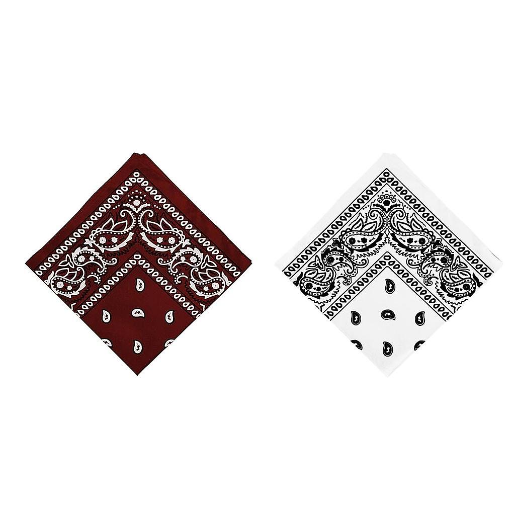 2pcs Cotton Double Sided Paisley Print Paisley Bandana Head Wrap Hair Band