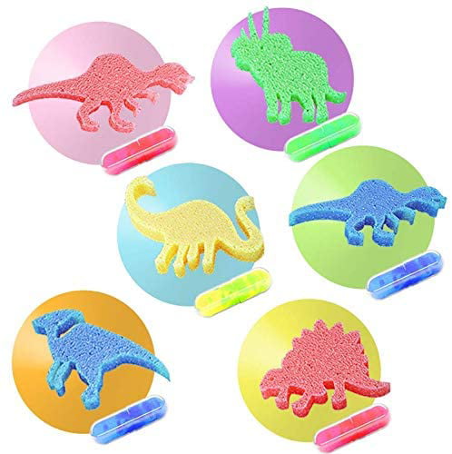 Dino Hatch Bath Bombs for Kids with Surprise Dino Capsule Inside - Dinosaur in Each Fizzy - with Learning Cards - Kids Bath Bombs and Toys Inside - Toy Filled - Christmas Gifts for Girls and Boys