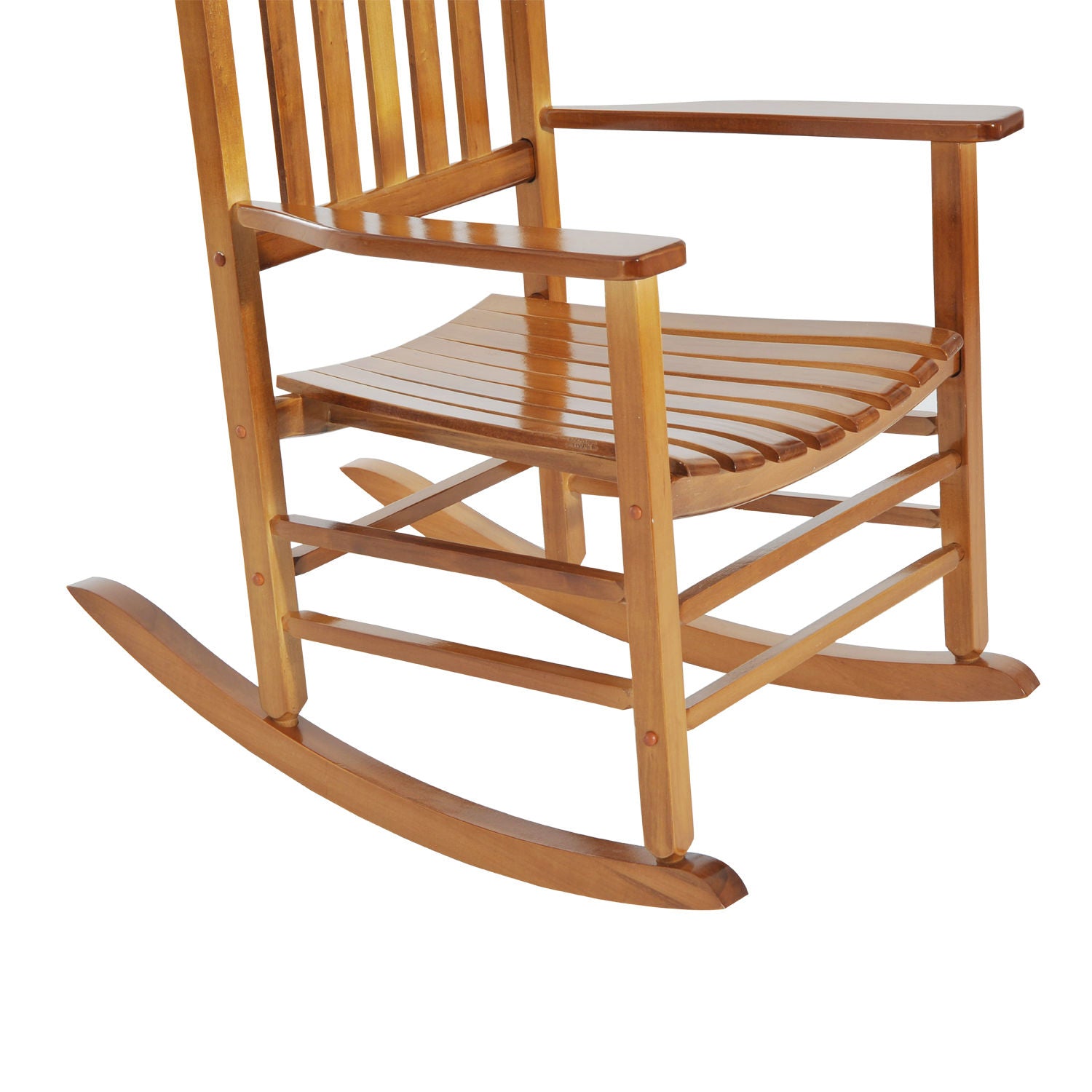 Outsunny Outdoor Rocking Chair, Wooden Rustic High Back All Weather Rocker, Slatted for Indoor, Backyard & Patio, Natural