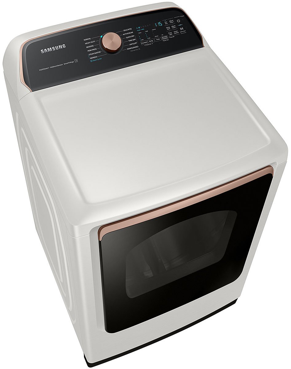  7.4 Cu. Ft. Ivory Smart Gas Dryer With Steam Sanitize+