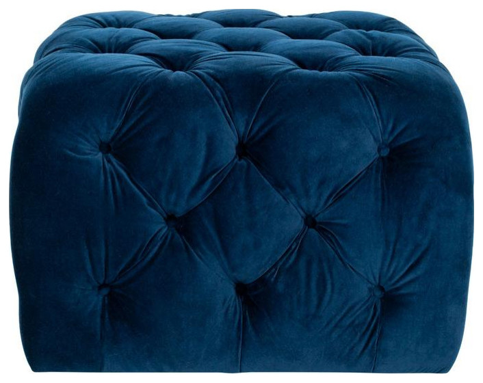 Wayne Tufted Ottoman Navy   Contemporary   Footstools And Ottomans   by V.S.D Furniture  Houzz