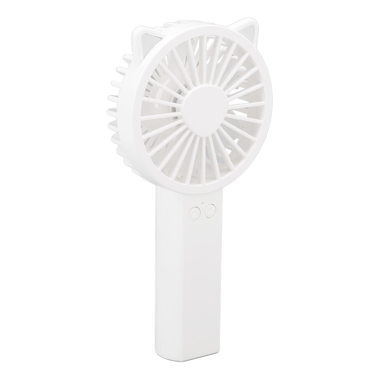 Handheld Mini Fan 3 Different Wind Speeds USB Charging Low Noise Small Fan with Light for Office Dormitory Home