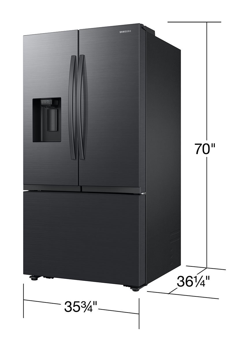  ADA 31 Cu. Ft. 3-Door French Door Refrigerator With Water and Ice Dispenser in Black Steel