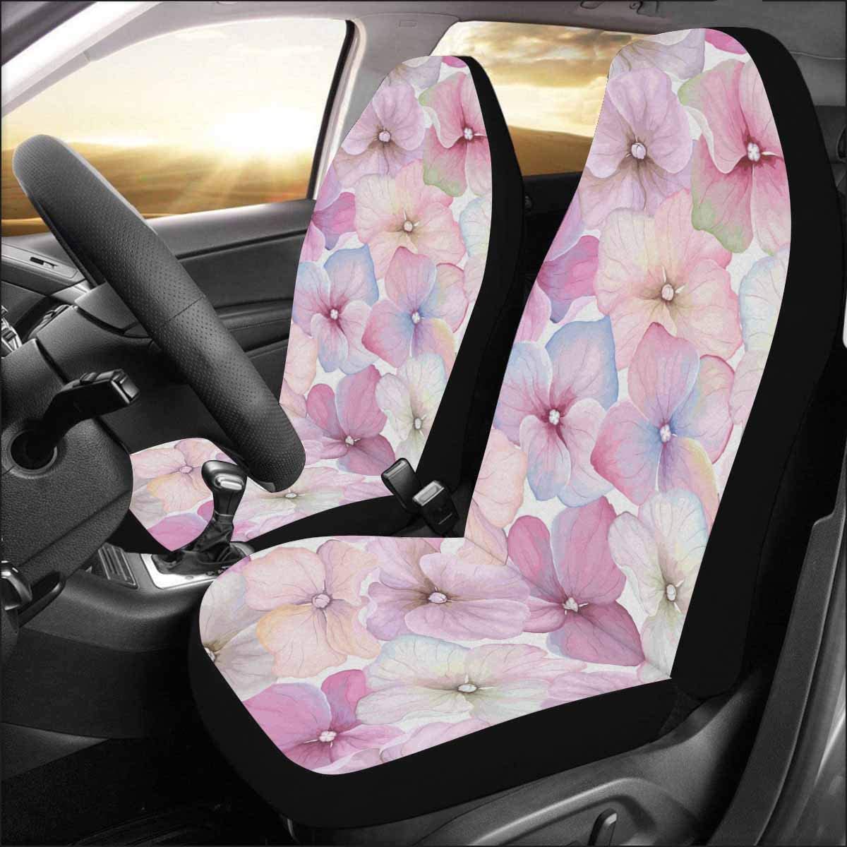 ZHANZZK Set of 2 Car Seat Covers Pink Floral Petals Universal Auto Front Seats Protector Fits for Car，SUV Sedan，Truck