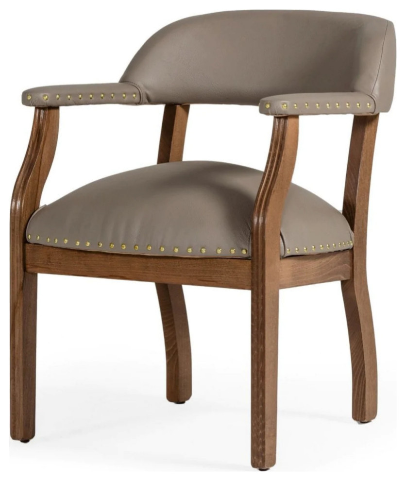 Harriett Modern Taupe Faux Leather Dining Chair  Set of 2   Transitional   Dining Chairs   by Rustic Home Furniture Deco  Houzz