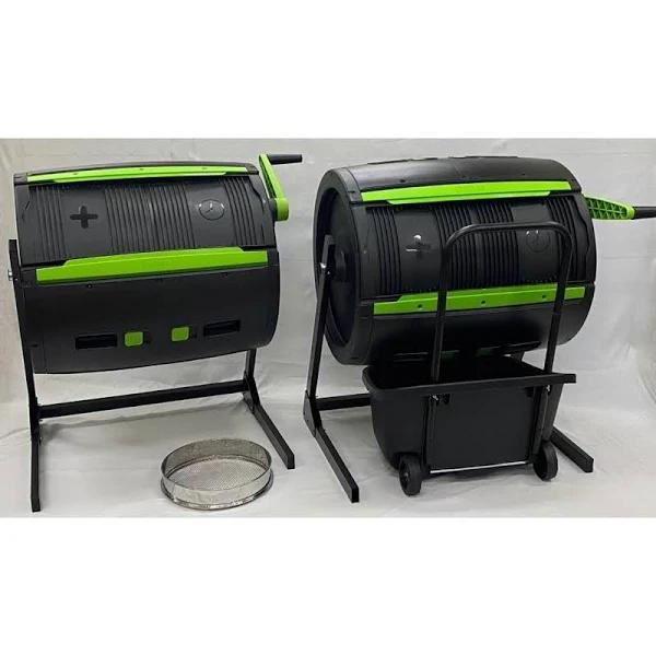 2 – RSI Maze 65 Gallon Composters with 1 Cart and 1 Sifter – Plastic