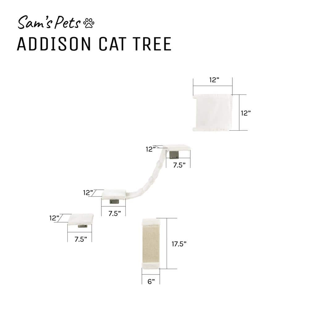 Sam's Pets Addison Wall Climber Cat Tree SP-CT1304WH