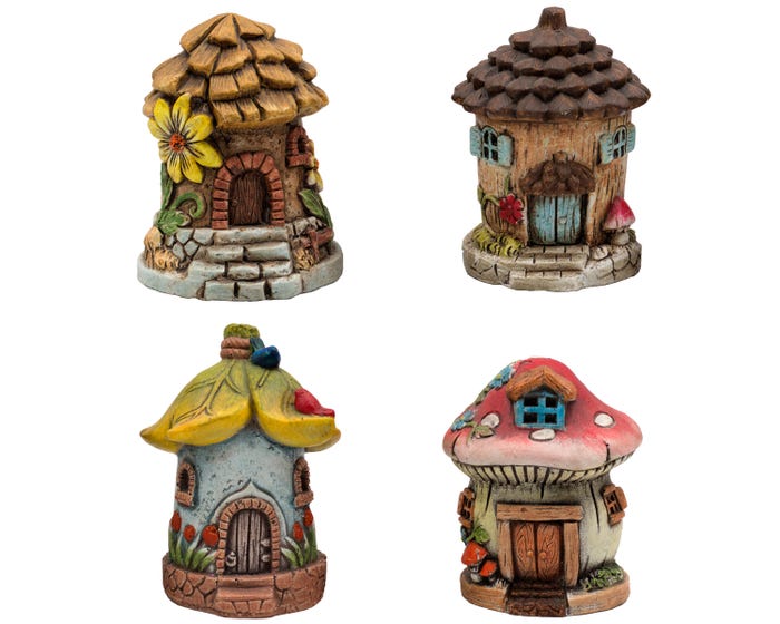 Alpine Assorted Fairy Mini Houses Decor WQA782ABB