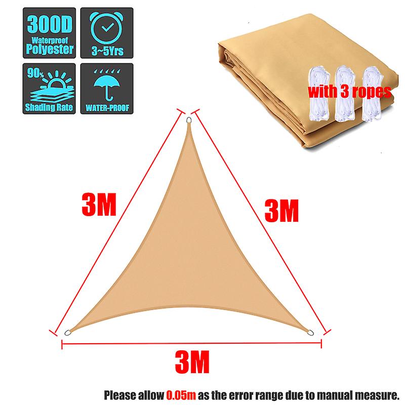 Born Pretty Sand Yellow Triangle Sunshade Outdoor Sun Shelter Waterproof Awnings Protection Canopy Garden Patio Pool Shade Sail