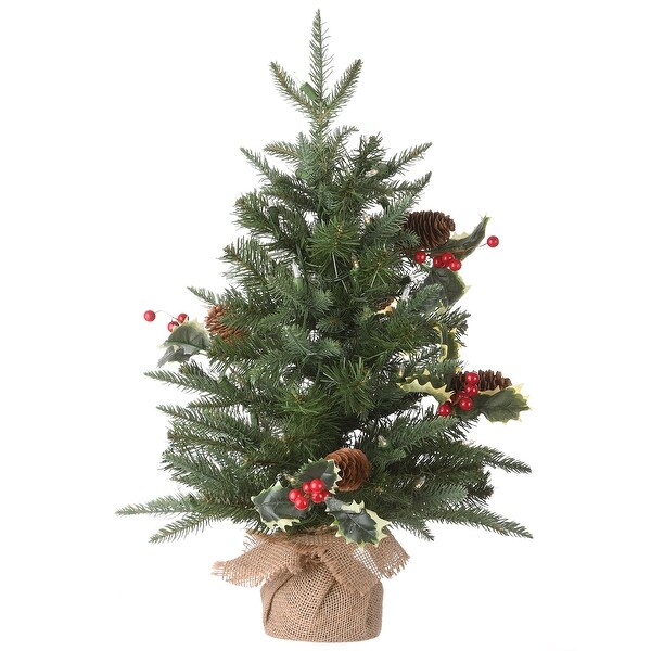 National Tree Company 2 ft. Happy Hill Pine Tree with LED Lights