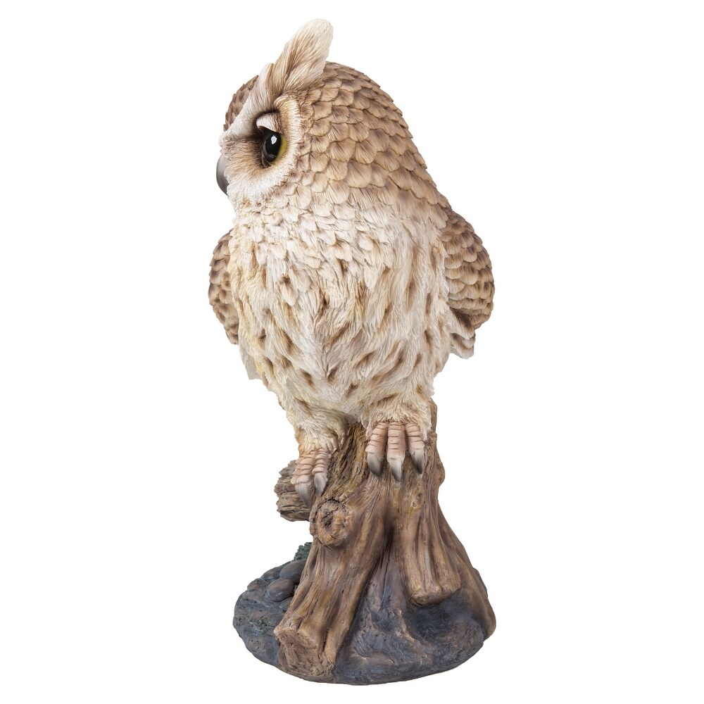 Large Long Eared Owl On Stump Statue