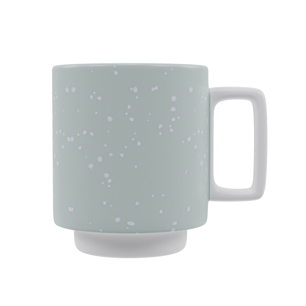 American Atelier Speckled Stackable Mugs Set of 2   14 oz