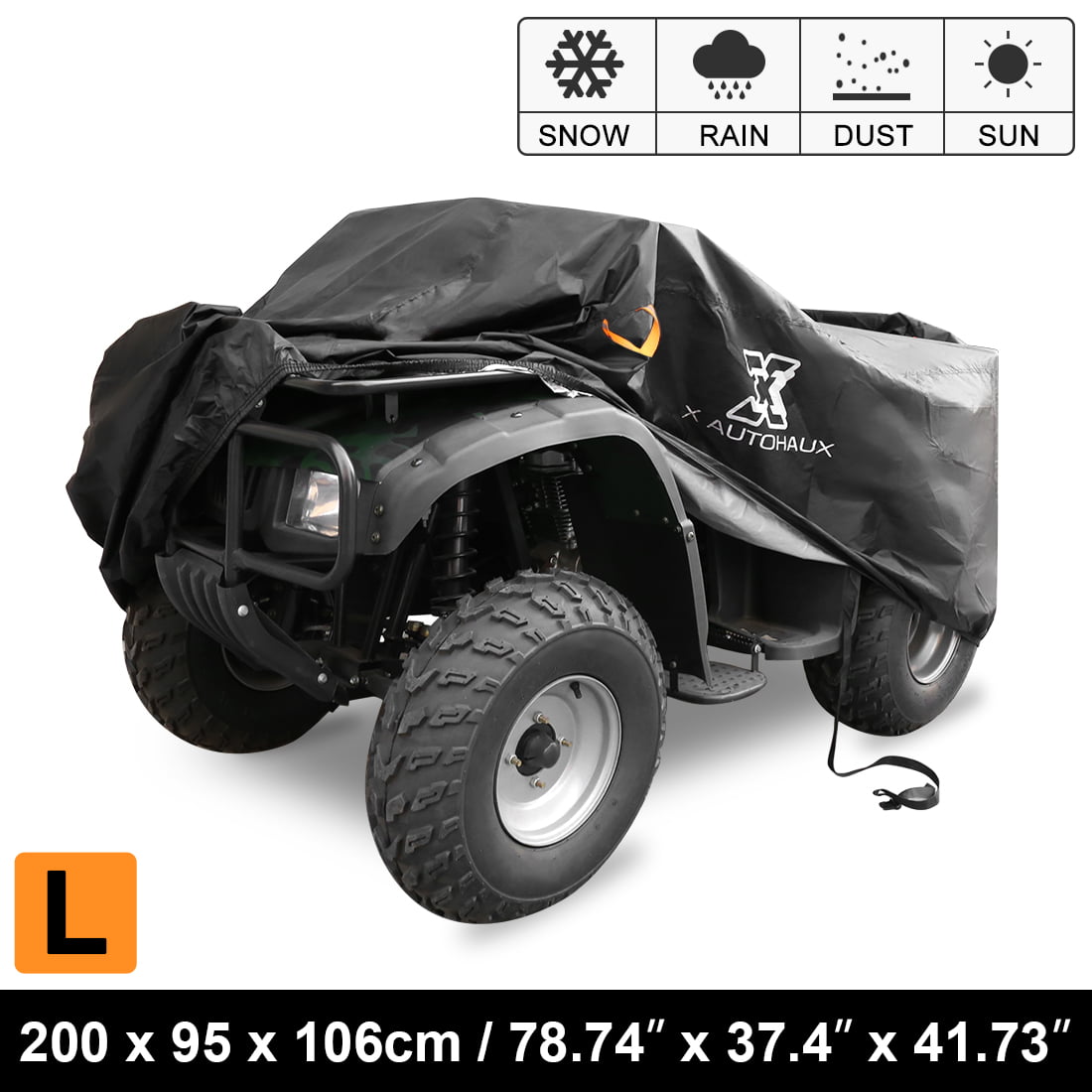 L Size Quad ATV Cover Weatherproof Outdoor for Polaris Honda Yamaha Can-Am Suzuki