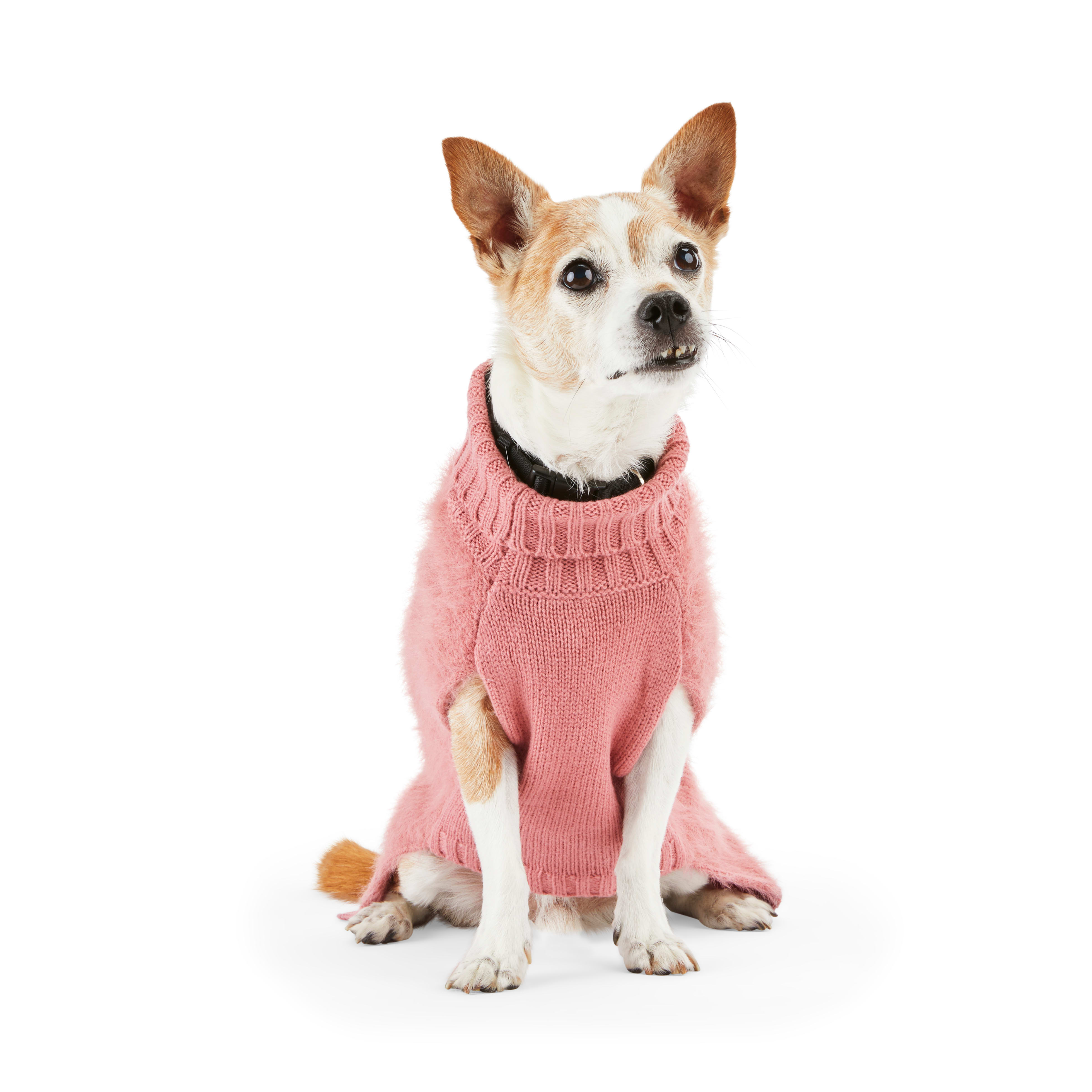 YOULY The Heir Pink Fuzzy Dog Sweater， 3X-Large