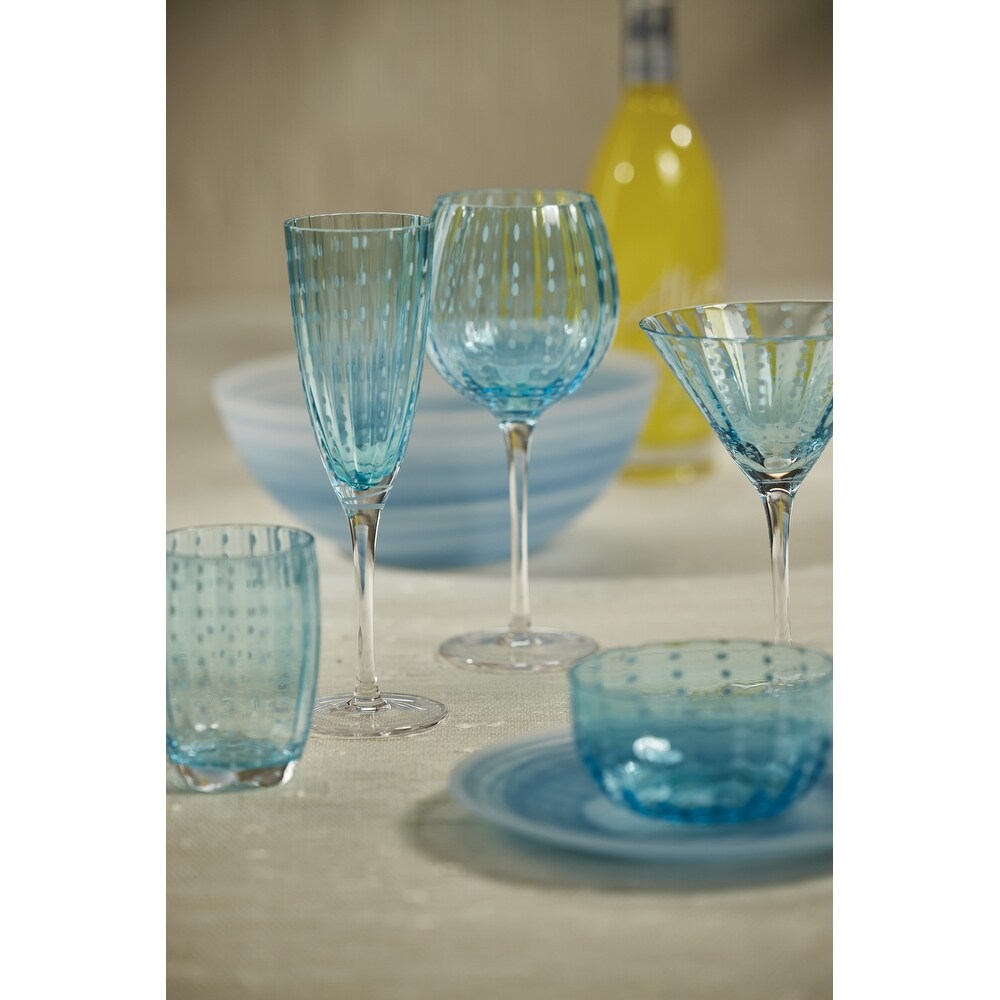 Pescara White Dot Martini Glasses  Set of 4