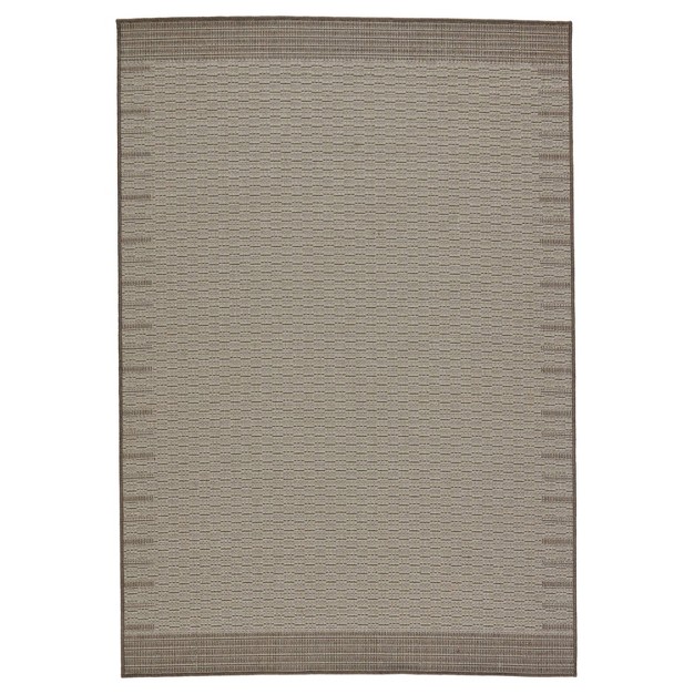 9 x27 x12 x27 Poerava Indoor outdoor Border Area Rug Gray taupe Jaipur Living