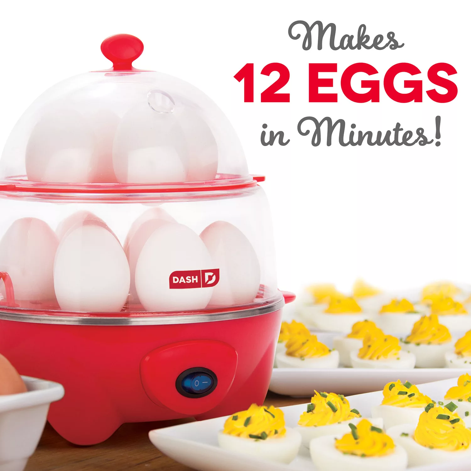 Dash Deluxe Rapid Egg Cooker， 12 Egg - Red