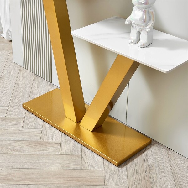 Console Table，Exquisite Shape Design w/ Adjustable Foot Pads