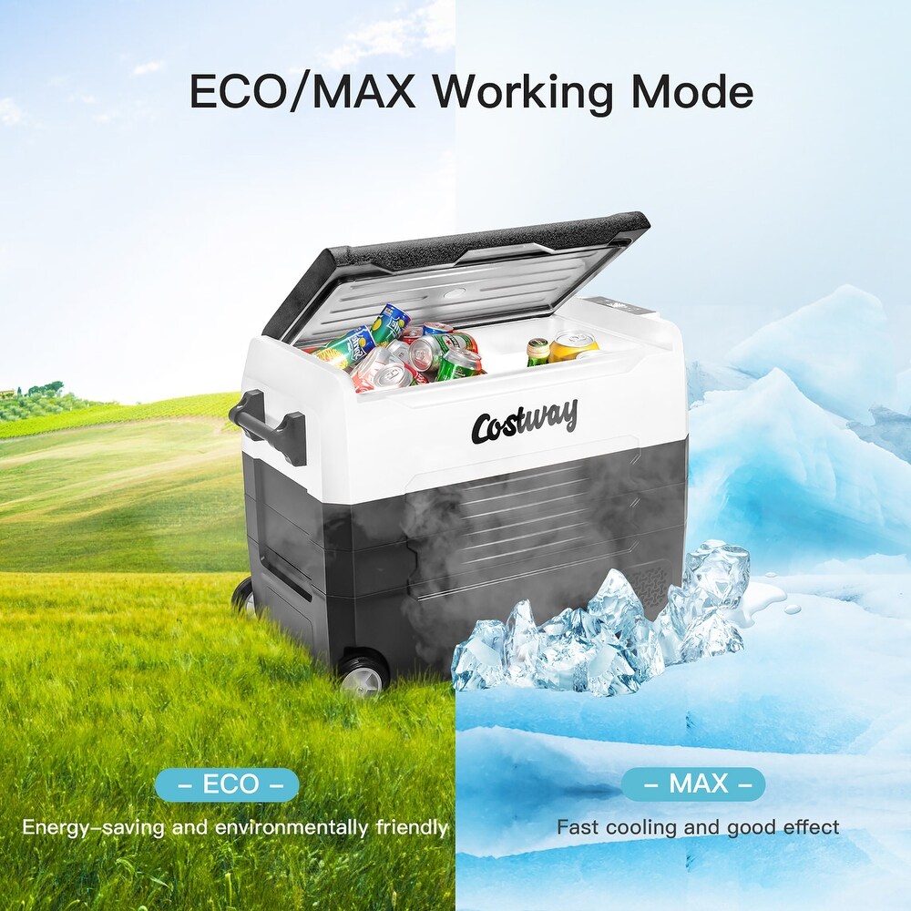 Costway 58 Quarts Car Refrigerator Portable RV Freezer Dual Zone w/   See details