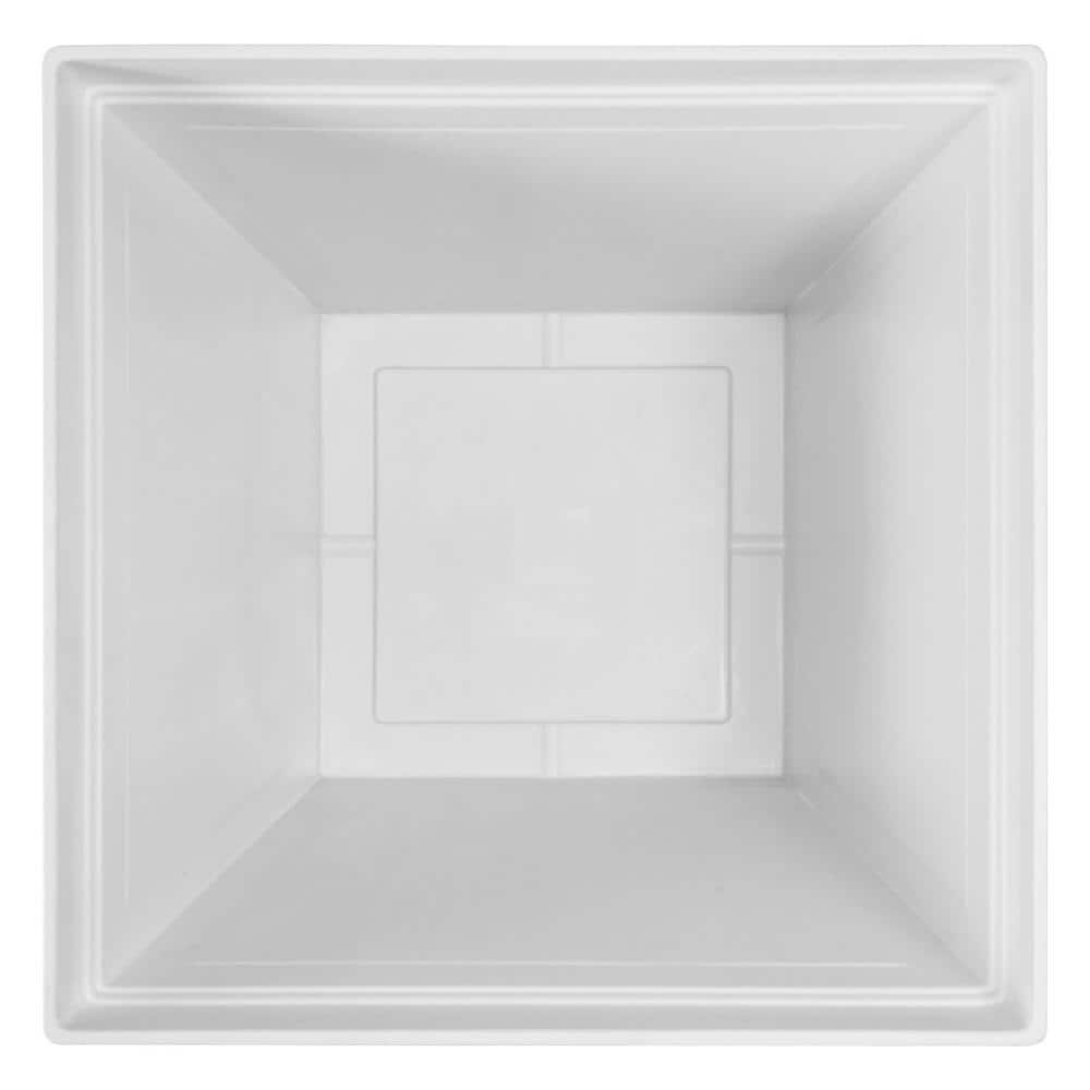 Vigoro 20 in. Eden Large White Resin Square Planter (20 in. L x 20 in. W x 20 in. H) HD1114-089