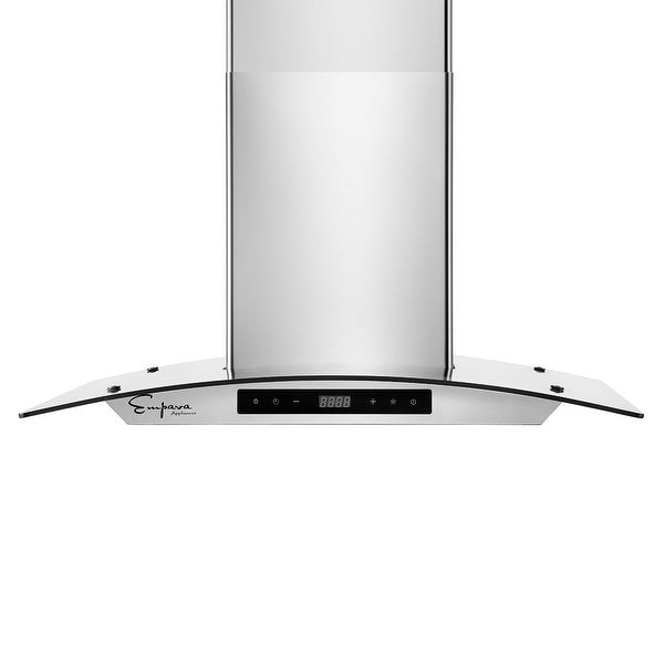 30 inch 400 CFM Ducted and Ductless Wall Mount Glass Range Hood - Ducted Exhaust Kitchen Vent