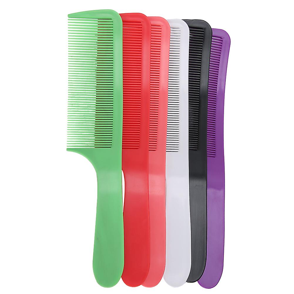 6pcs Barber Shop Curved Haircut Comb Hairdressing Cutting Comb With Nonslip Handle